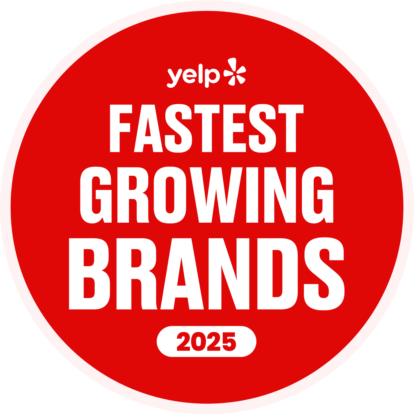 Yelp Fastest Growing Brands 2025 Window Clings