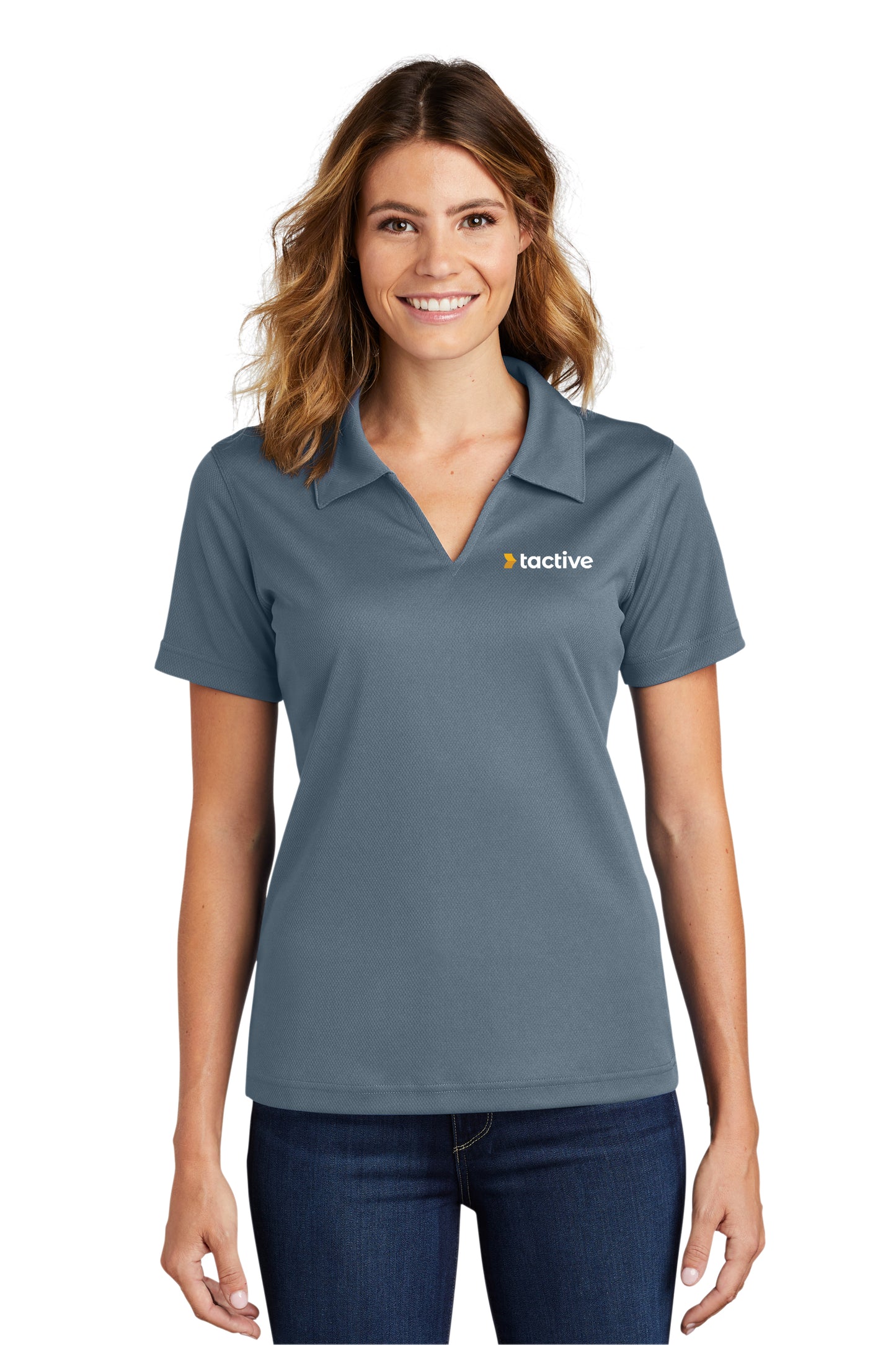 Ladies Dri-Mesh® V-Neck Polo Demo